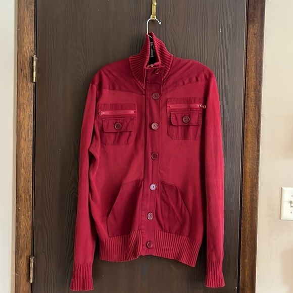 Guess long sleeved dark red sweater. Size Large. - Picture 1 of 9